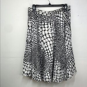 Edme & Esyllte Anthropogie Animal Print Knee Length A Line Skirt w/Lining SZ 12